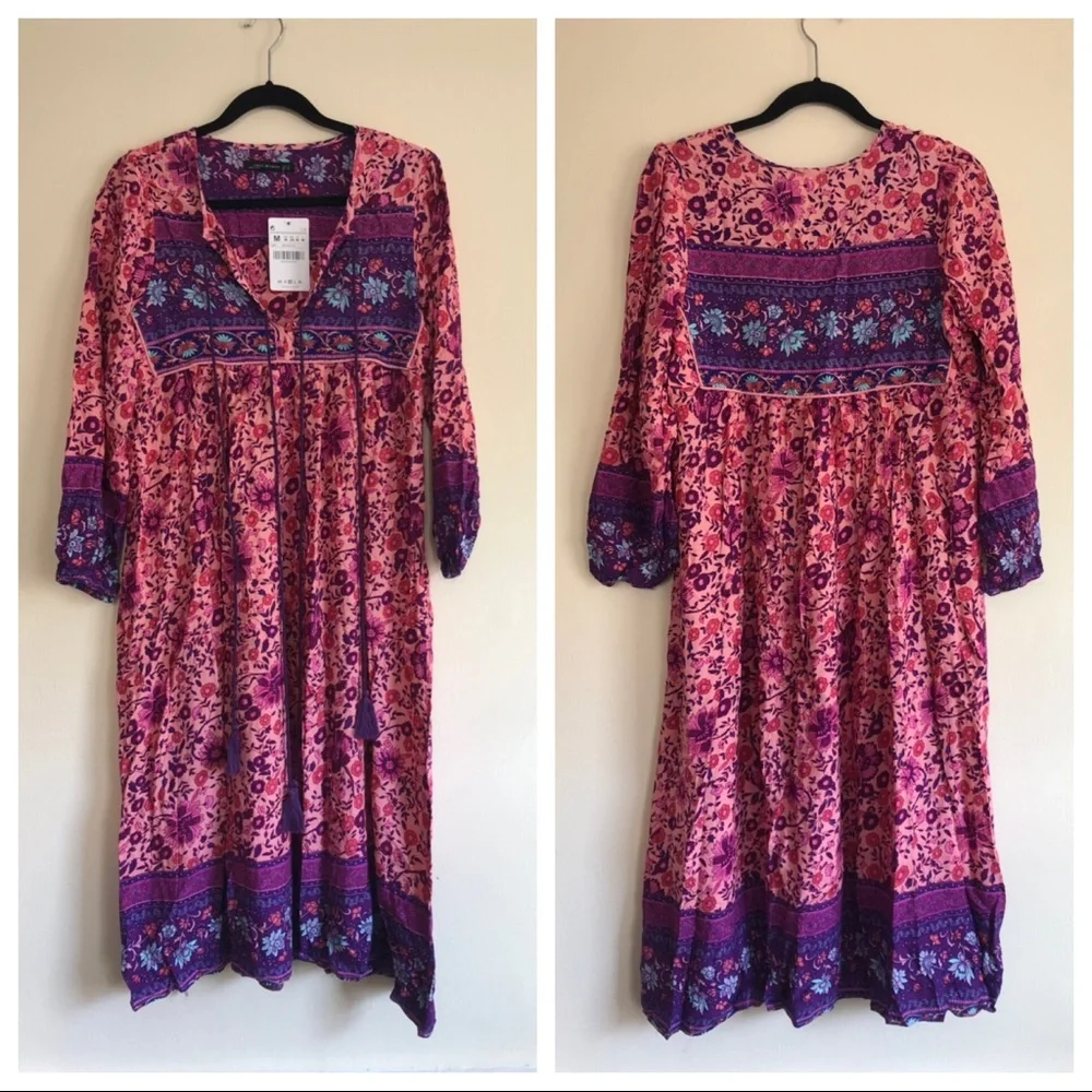 Boho Pink and Purple Maxi Dress - Picture 3 of 6